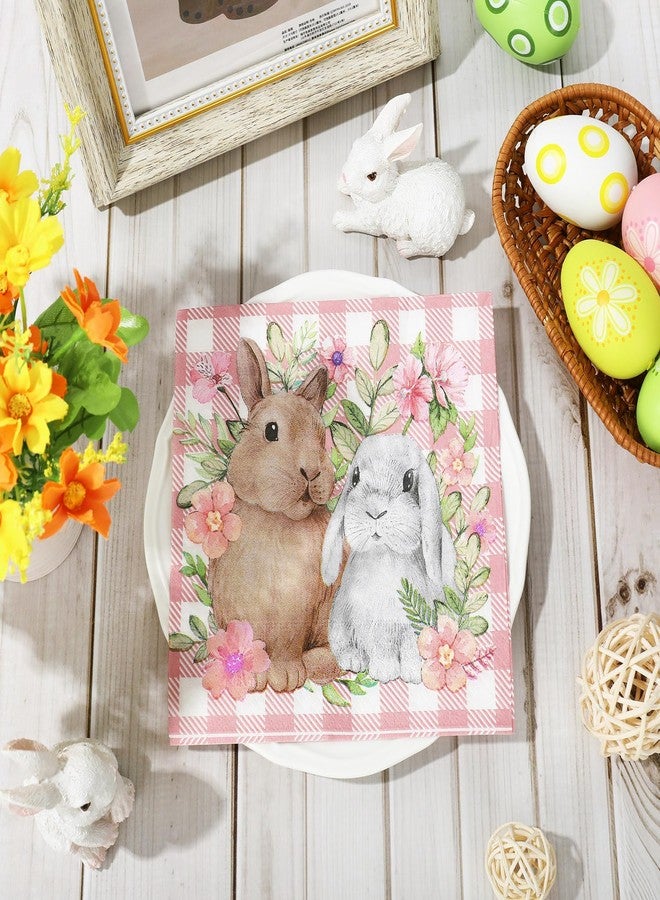 JarThenaAMCS مناديل ورقية من JarThenaAMCS، 80 قطعة، بنقشة أرنب وزهرة، بنقوش ربيعية مربعة، مناسبة للغداء والعشاء، للاستخدام مرة واحدة، مثالية لحفلات الأعياد وتزيين الطاولات. - Image 3